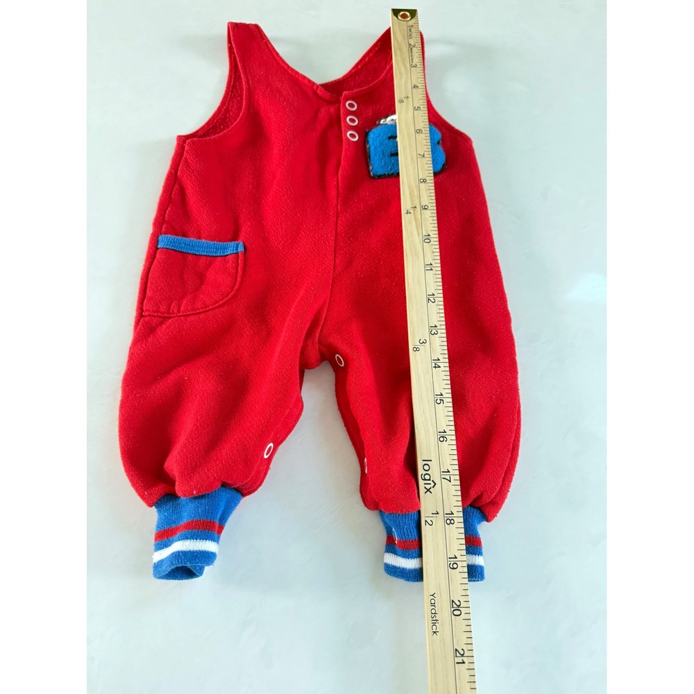 Vintage Buster Brown One Piece Romper Playsuit Baby Size 6-9 Months Red Bear B - Picture 6 of 6